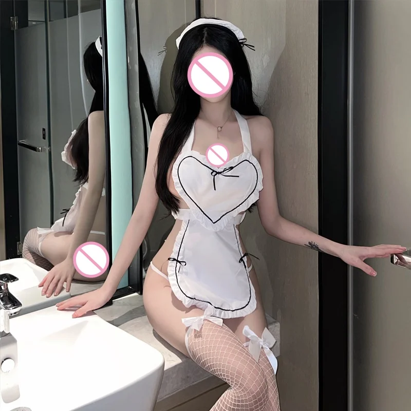 Nueva lencería Sexy picardías vestido de sirvienta uniforme disfraz juego de rol ropa exótica conjunto de ropa interior de moda disfraces