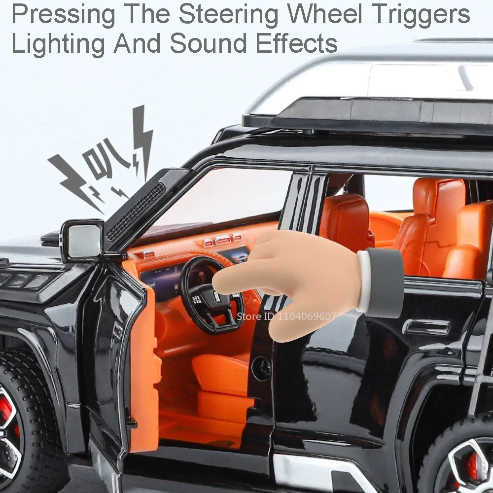 1:24 YANGWANG U8 Defender Model Samochodu Zabawka Metalowy Odlew Ciśnieniowy Pojazd Terenowy Amortyzacja Napęd Pull Back Otwierane Drzwi Symulacja Zabawki