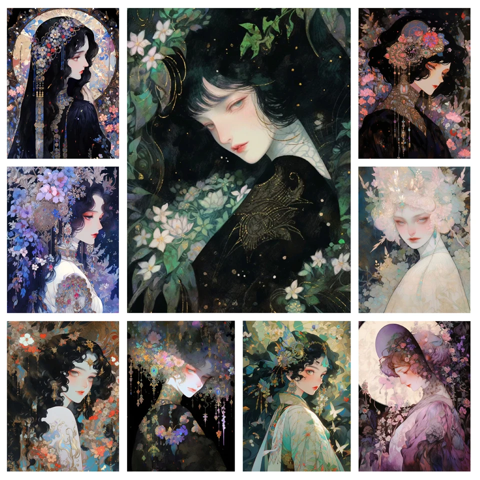 5D DIY Diamond Paintingxin New 2023 Cartoon Dream Woman Flower Full Diamond Embroidery Mosaic Portrait Picture Cross Stitch Kits