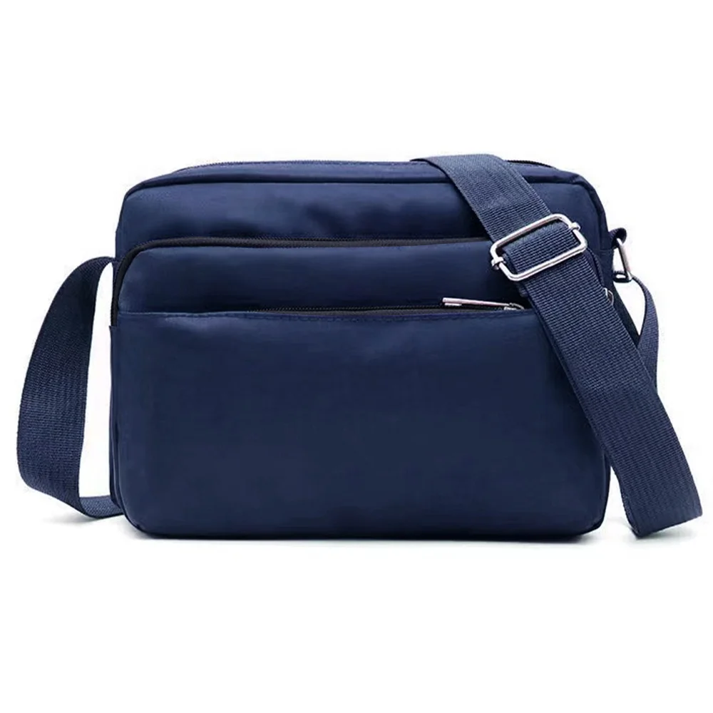 Nieuwe Blauwe Letterserie Bedrukt Patroon Reis Draagbare Casual Korte Opbergtas Met Meerdere Lagen Blauwe Schouder Crossbody Tas