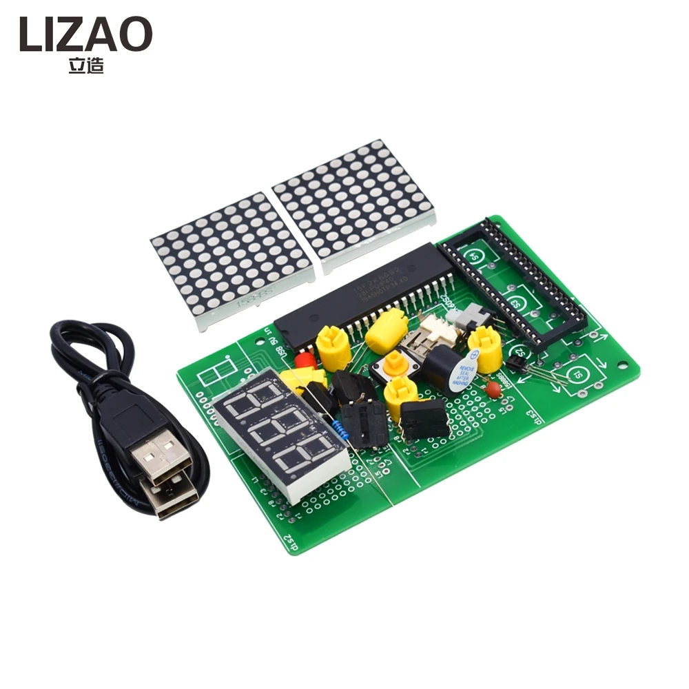 LIZAO DIY 51 SCM Game Board Kit Retro Classic Game Console Soldering Practice for Student Laboratory Training Project