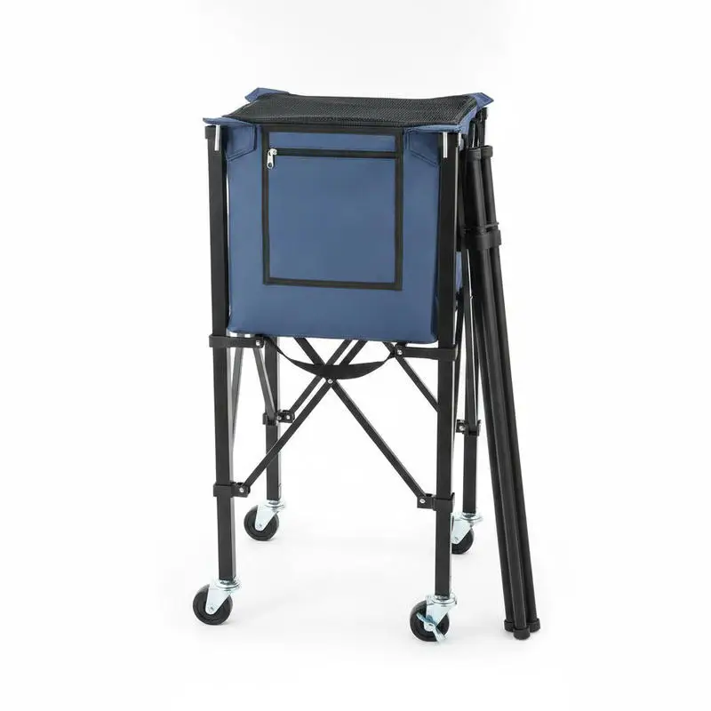 Chariot de ramassage de balles 2-en-1 pour tennis et pickleball avec tube de récupération, collecteur de balles pliable avec roues, cadre en aluminium, panier en nylon pouvant contenir 150 balles de tennis ou 260 balles de pickleball, chariot d'entraînement portable pour la pratique sur terrain pour adultes
