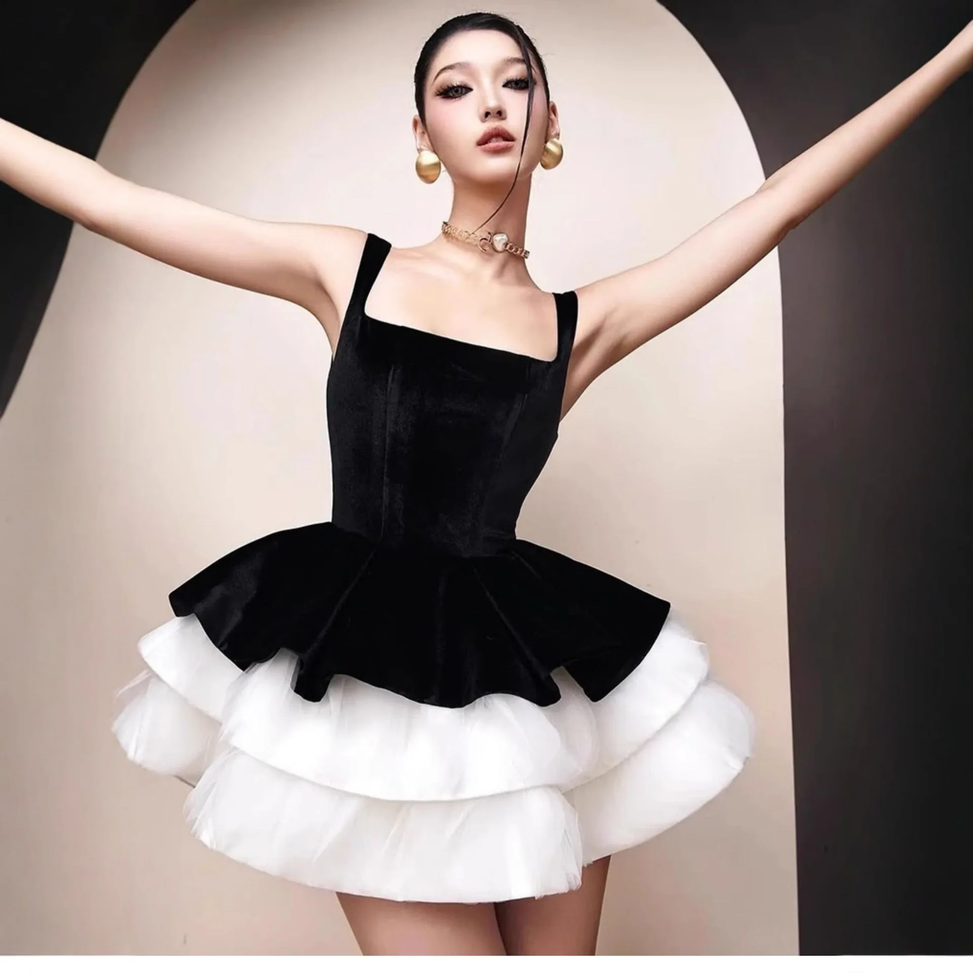 

Ele Hepburn Sle Бархатное лоскутное бальное платье на бретельках Dr Роскошное утягивающее талию для свадьбы и банкета