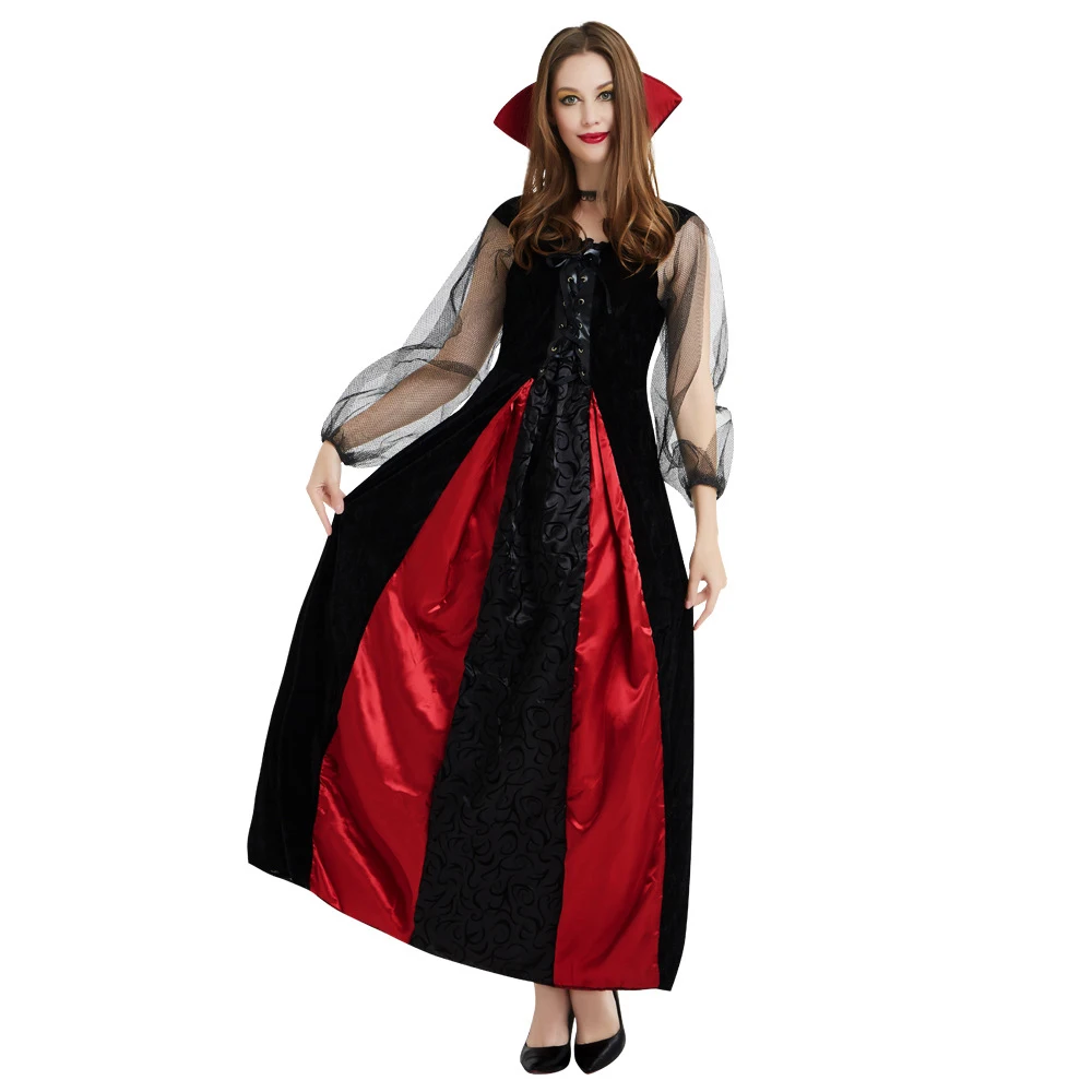 

Halloween Festival Party Cosplay Witch Vampire Long Dress Outfits Game Uniform Suit Women Stage Performance Role-playing Costume