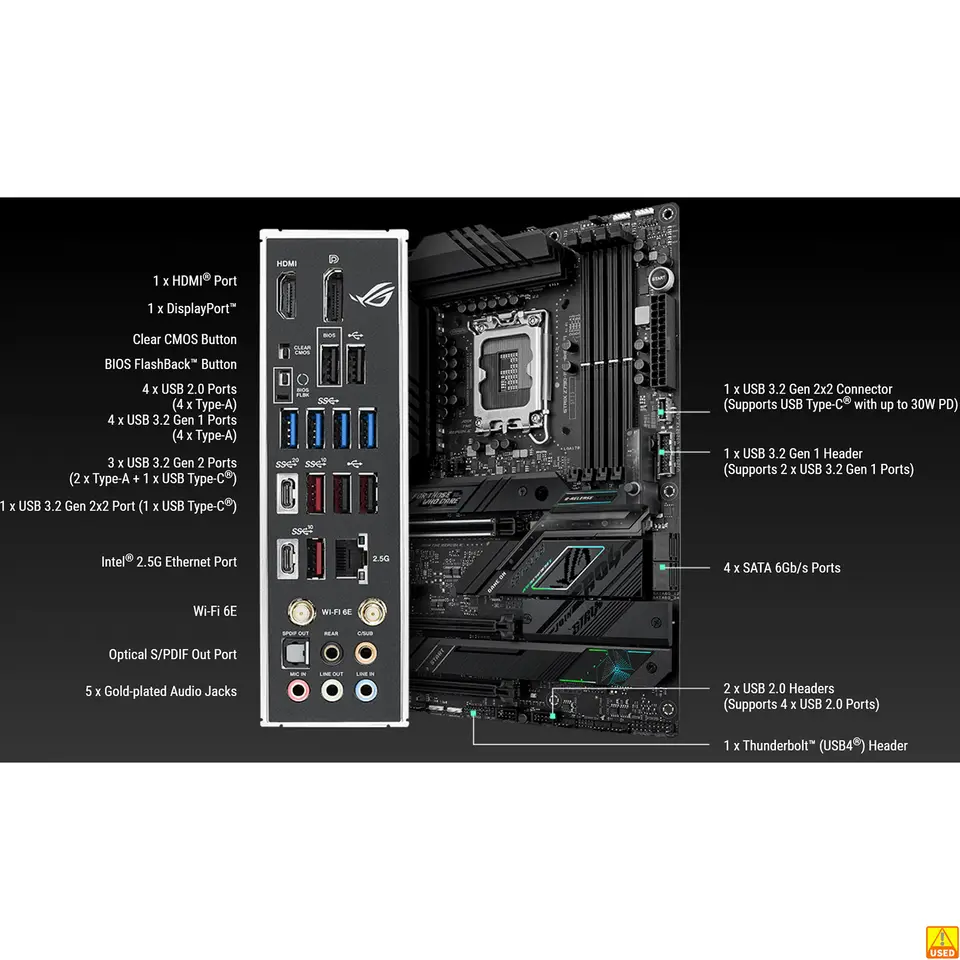 ASUS ROG STRIX Z790-F GAMING WIFI Motherboard Socket LGA1700 CPU DDR5 7800+(OC)  MHz Memory Chipset Z790 ATX Mainboard - 5