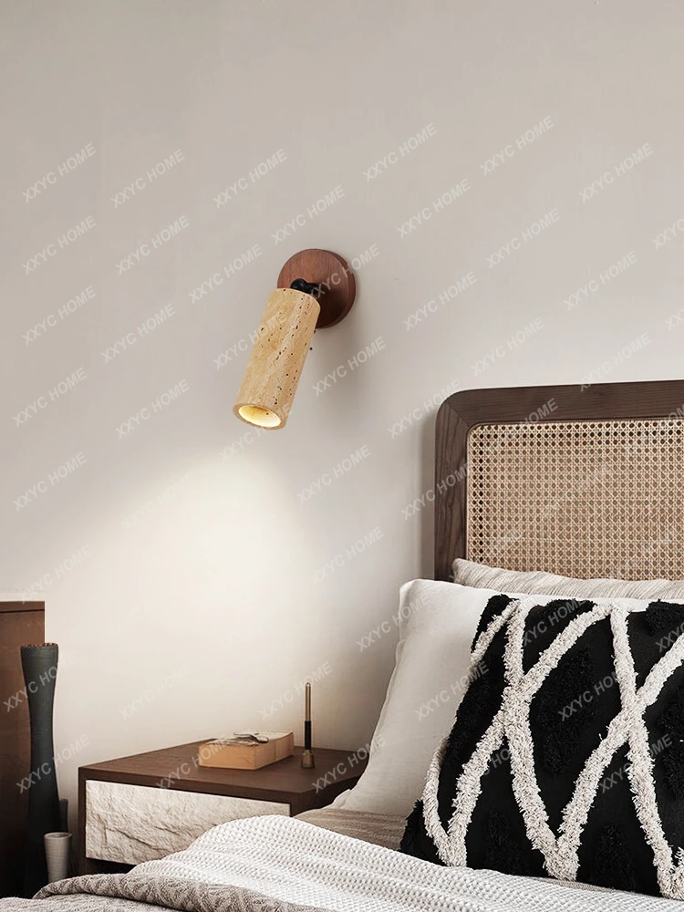 

Nordic Simple Modern Bedroom Bedside Wall Lamp Designer Mid-Ancient Quiet Wind Log Living Room Stairs Aisle B & B