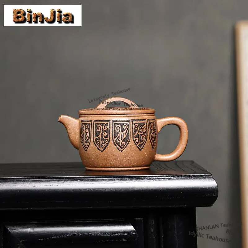 

240 мл роскошный Yixing Фиолетовый Глиняный Чайник знаменитый мастер ручной работы большой калибр горшок НЕОБРАБОТАННАЯ руда красочный глиняный чайник Zisha Teaset