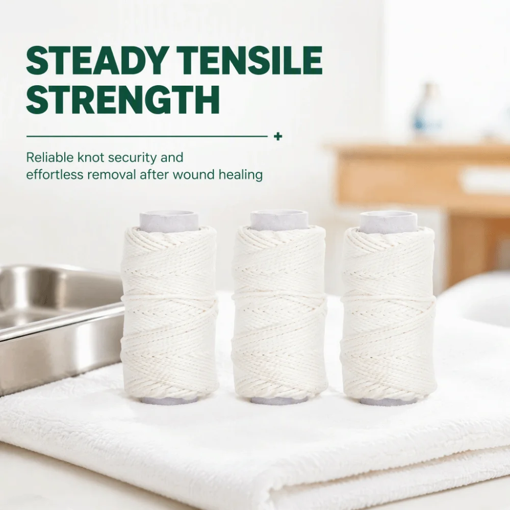 3pcs Faux Silk Veterinary Suture Thread No. 18 White Animal Suture Thread Easy Removal Durable Farm Animal Sutures Farm Animals