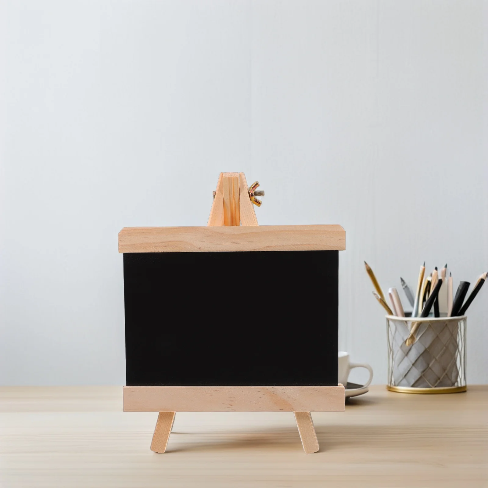 

Wooden Erasable Blackboard Standing Tabletop Chalkboard Small Kitchen Menu Holder Easel Stand Display Board for Adults