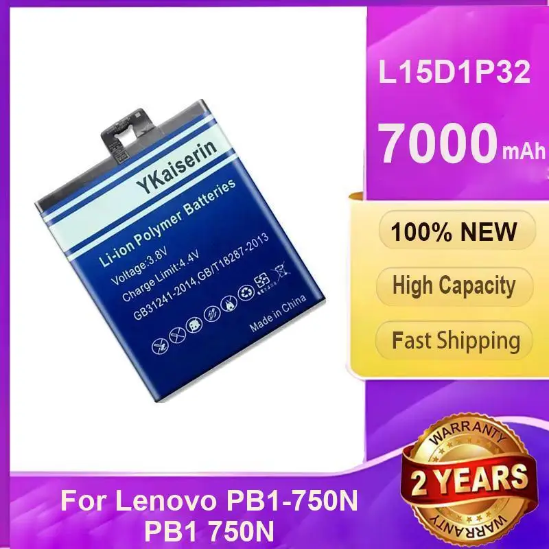 

Аккумулятор для планшета YKaiserin для Lenovo Tab3 Tab 3 8 Plus 8Plus TB-8703F 8703N 8703X 8703 PB1-750N PB1 750N L15D1P32 7000 мАч