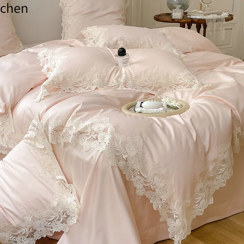 ZML lace romantic style simple long-staple cotton four-piece set