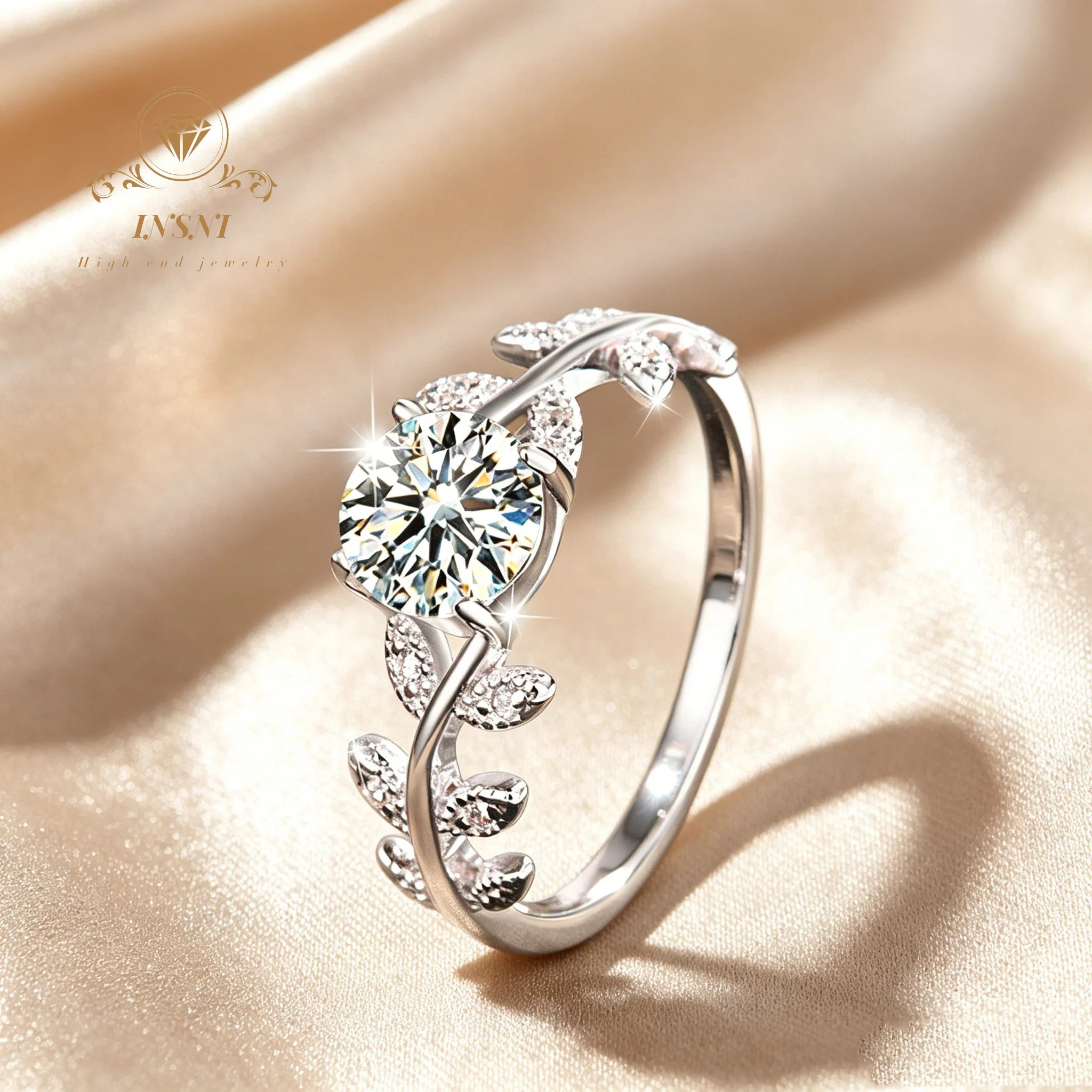 

S925 Sterling Silver Ring Women's Light Luxury Sense Does Not Fade Moissanite Closed Ring Jewelry Affordable Light Luxury Gift
