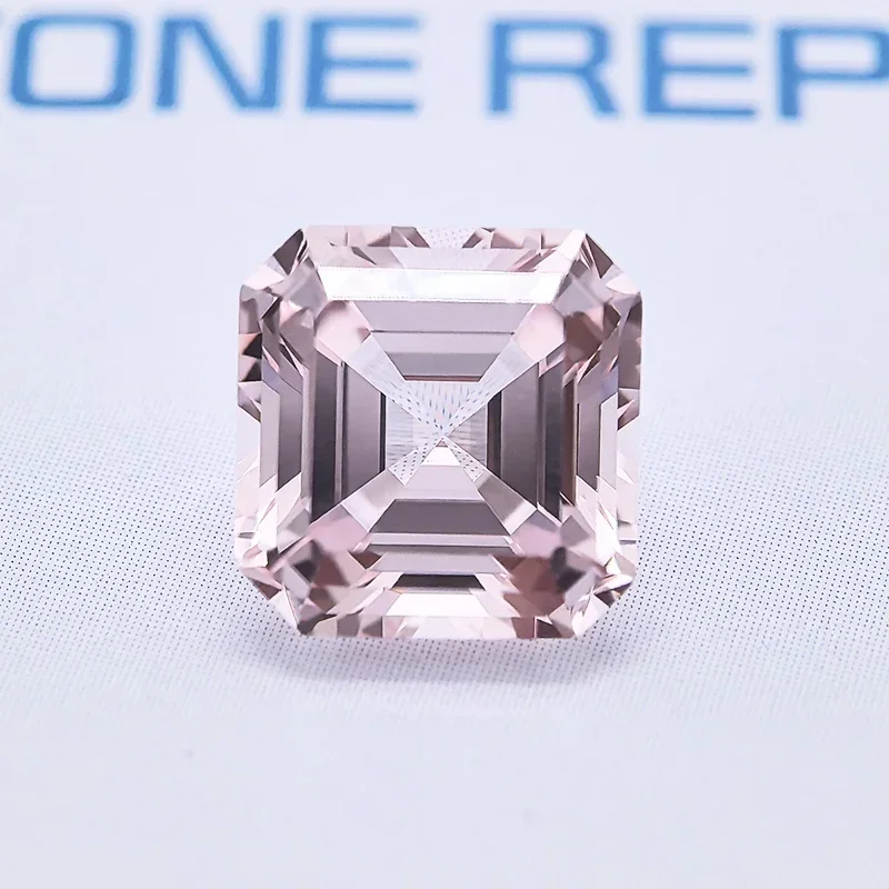 Lab Grown Sapphire Asscher Cut Morgan Pink VVS1 Charms Gemstone DIY Advanced Jewelry Making Materials Selectable AGLCertificate