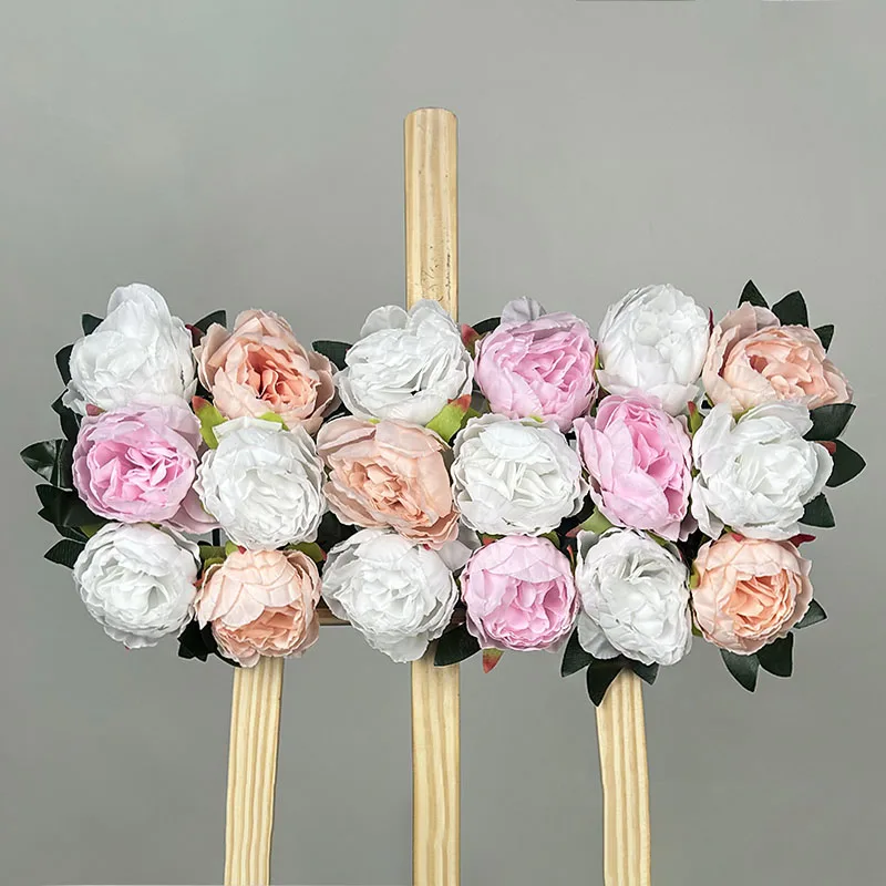 52cm Pink Floral Flower Panel Artificial Flowers For Party Background Decoration Wedding Decor Bridal Shower Home Decor Items