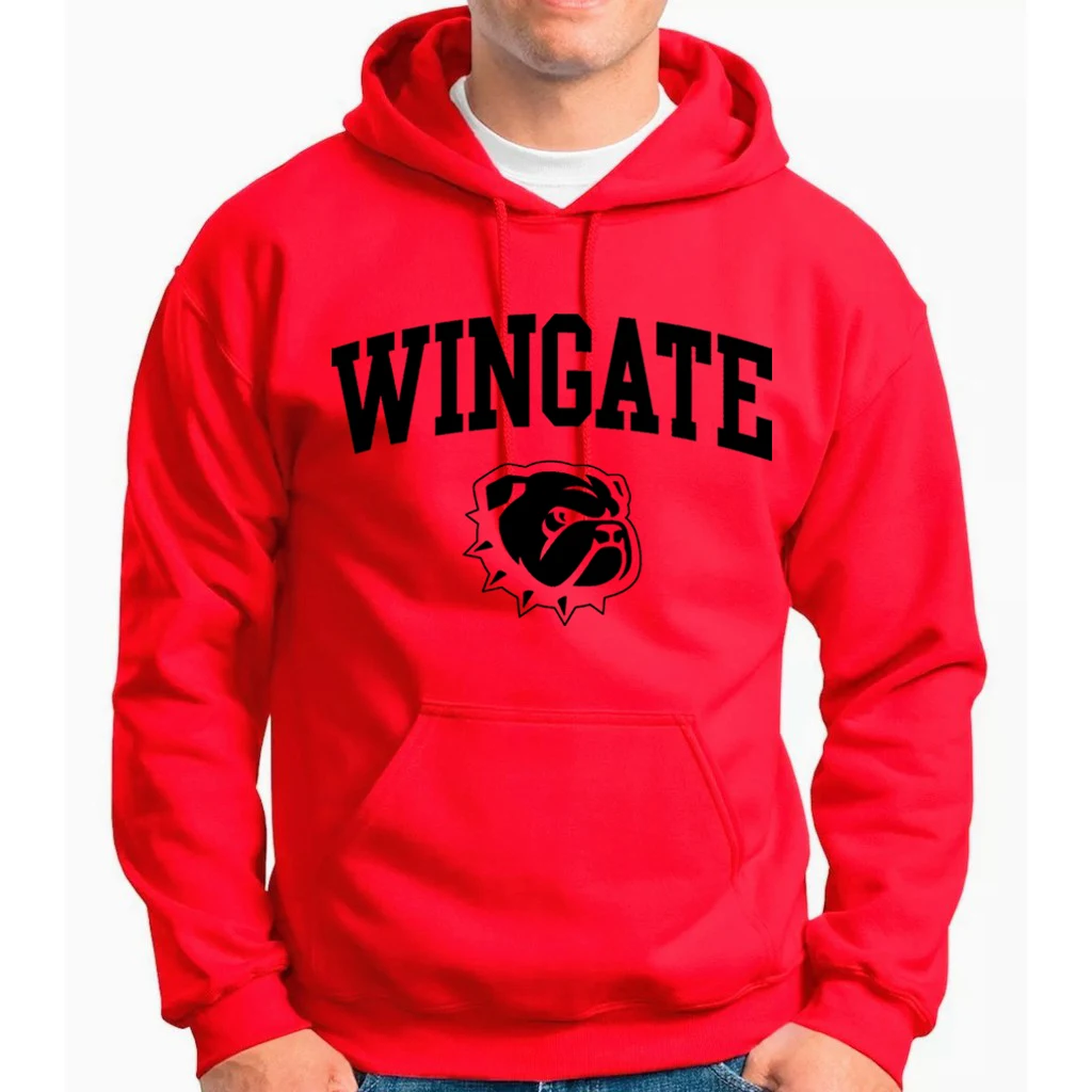 WINGATE Letter Print Sweatshirt Hoodies Dog Head Pattern Loose Long Sleeve Warm Thick Pullover Sweatshirts Creativity Tracksuit