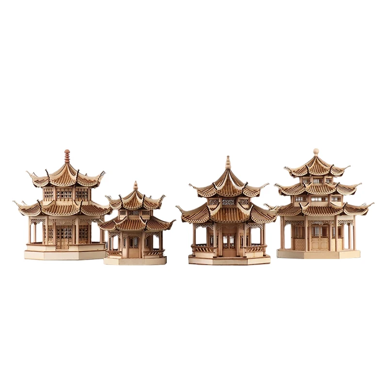 Modern Chinese style creative ancient architecture octagonal pavilion, home, living room, foyer, soft decoration