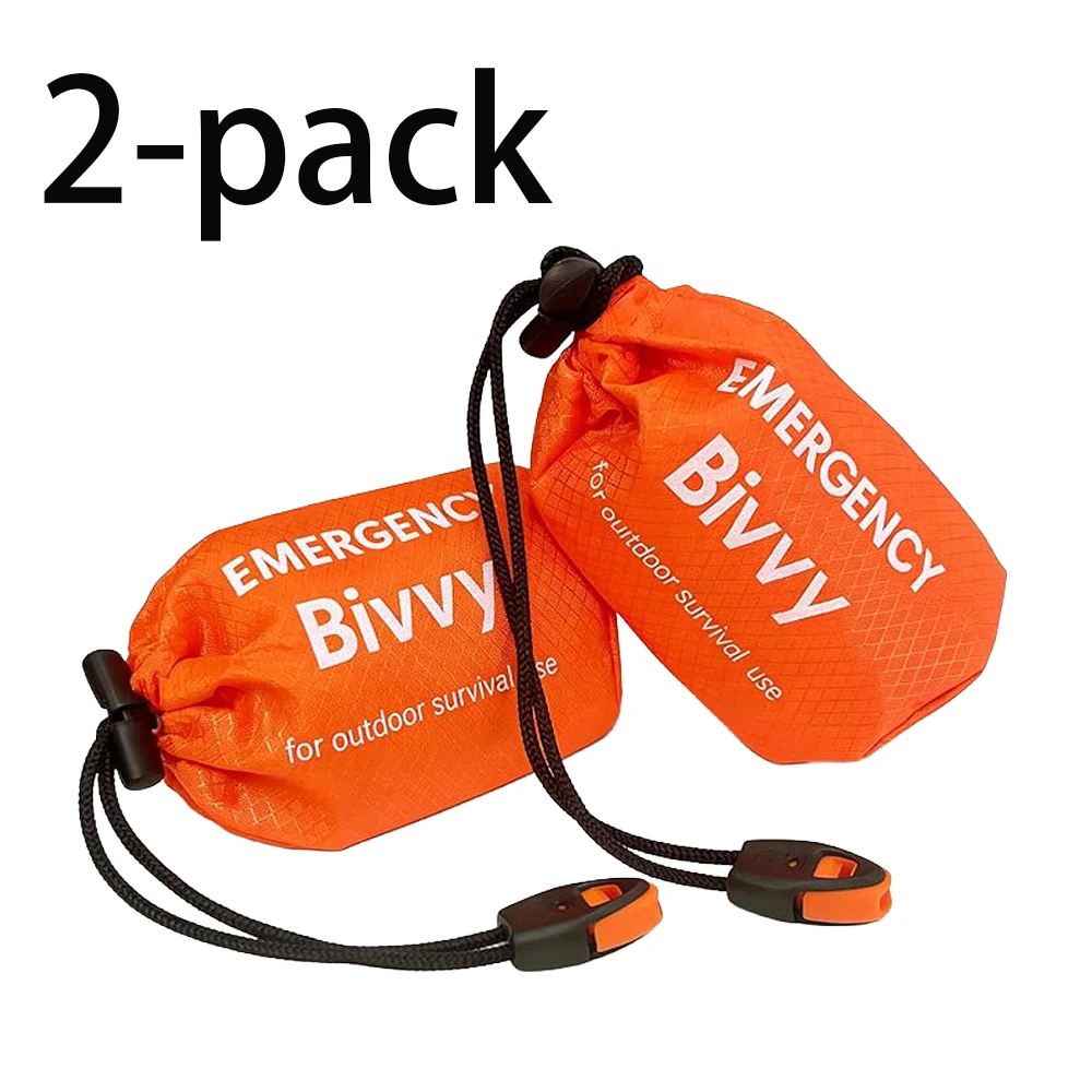 Notfall-Schlafsack, Überlebensdecke, Thermo-Mylar-Biwaksack, leichter, wasserdichter, tragbarer Unterschlupf für Camping und Wandern