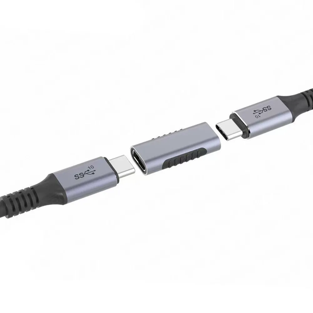 Standard 3.1 version aluminum shell USB type-c female to female extension CF/CF adapter supports video transmission, 10Gbps female-to-female data charging extension connector