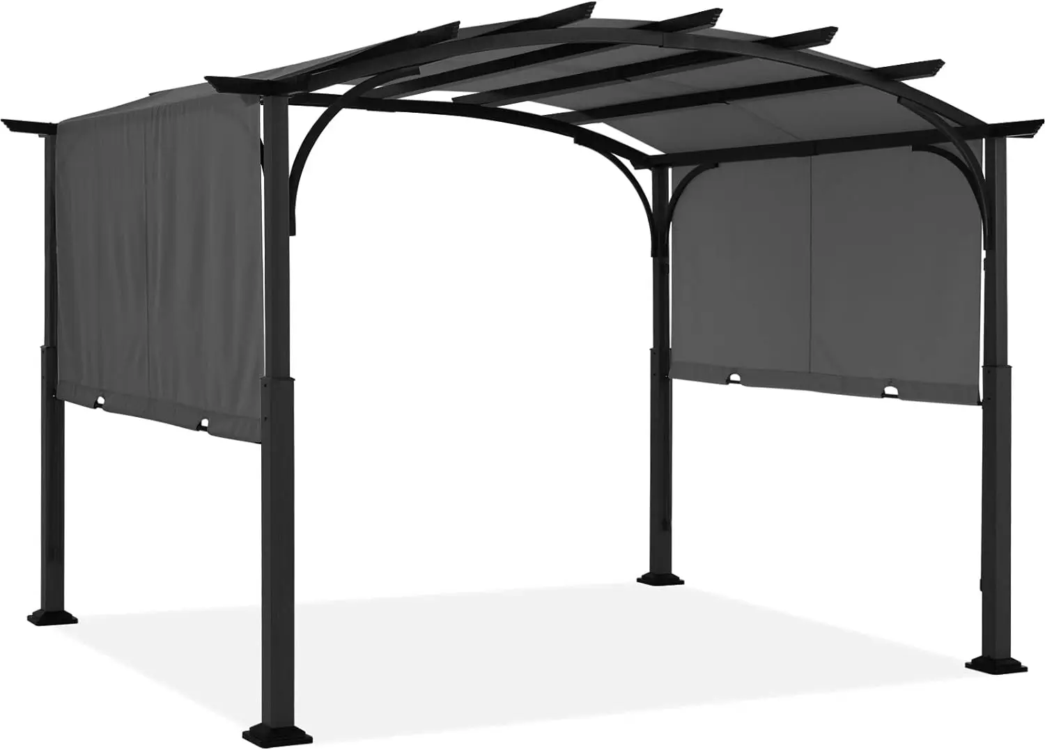 

ABCCANOPY Outdoor Pergola 10'x12', Arched Patio Pergola with Retractable Sun Shade, Dark Gray