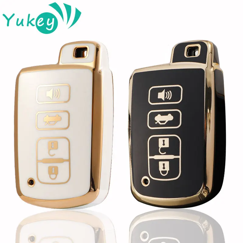 Pokrowiec na kluczyk samochodowy z 4 przyciskami do Toyota Camry Corolla RAV4 Highlander Avalon 2015 - 2017 Protector Smart Control Shell Holder