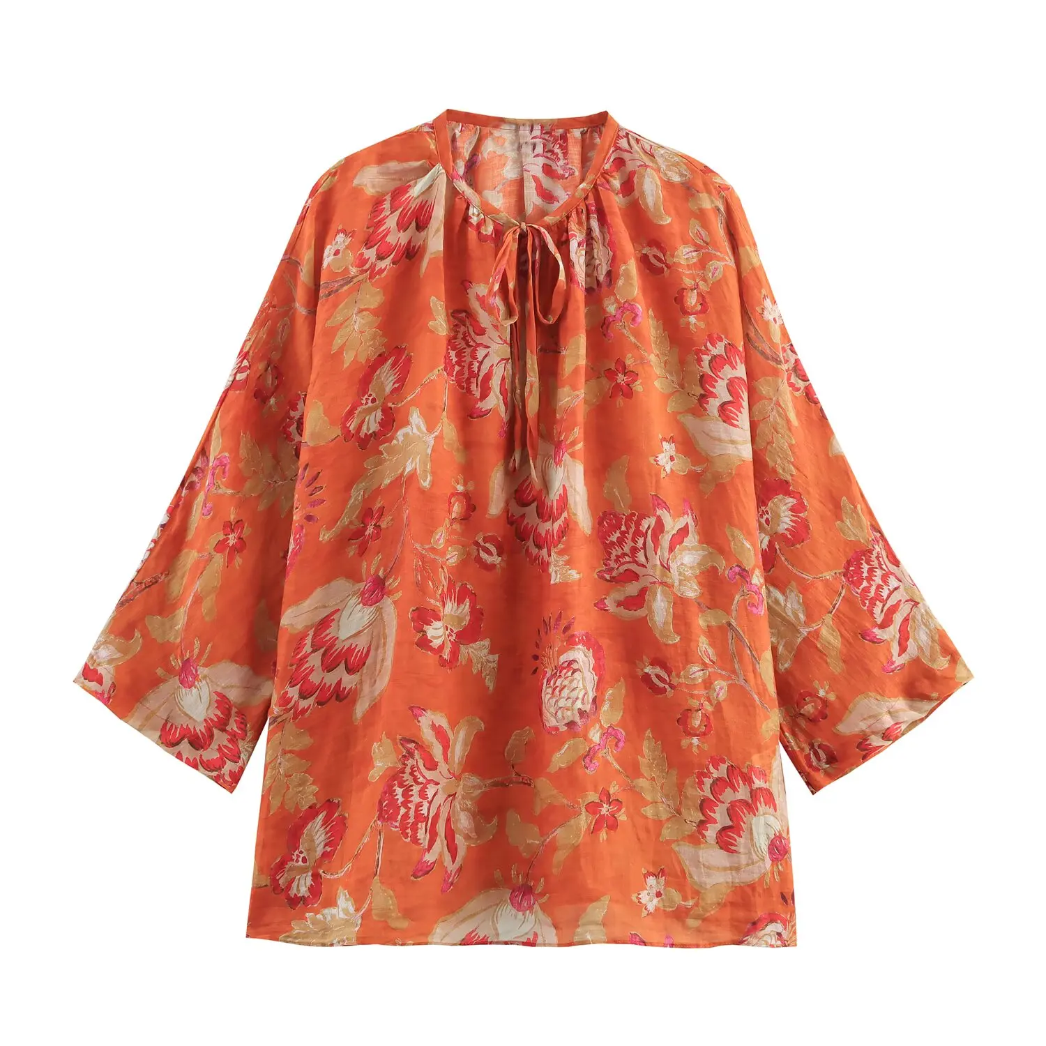

Korejepo New 2025 Women Clothing European American Style Fashionable Versatile Simple Pleated Shirt Top