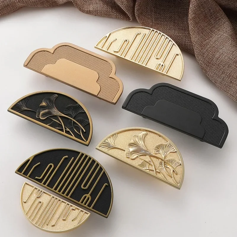 New Chinese Style Semi-circular Drawer Handle, Light Luxury Door, Gold Simple Circular Wardrobe Cabinet,Cabinet Door Handle