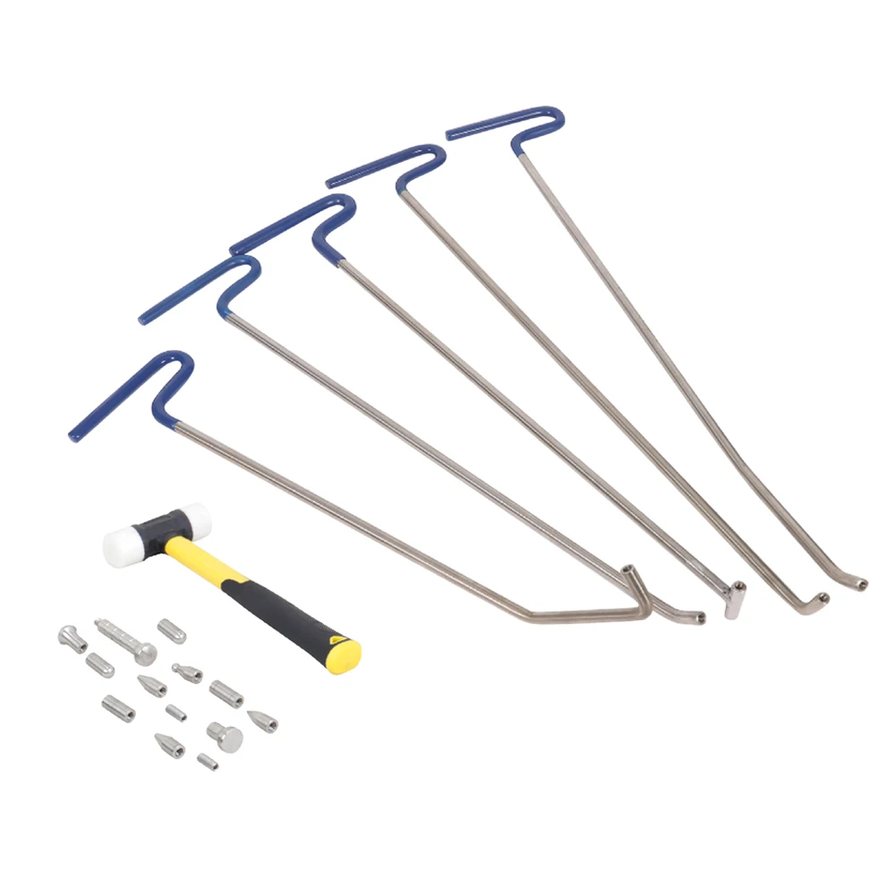 17PCS Auto Body Repair Tools Professional Paintless Dent Removal PDR Tool Crowbar Hail Puller Set