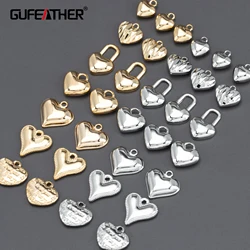 GUFEATHER MA78,jewelry accessories,nickel free,18k gold rhodium plated,copper,charms,jewelry making,diy heart pendants,10pcs/lot