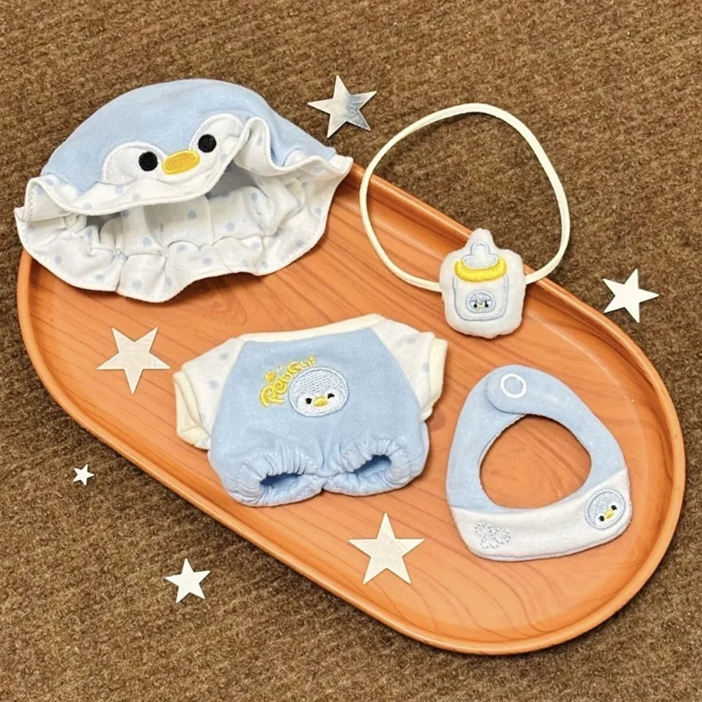 

1 комплект, хлопковая кукольная одежда Penguin Baby 10 см, наряд с героями мультфильмов, комплект хлопковой кукольной одежды, мини-одежда для детской бутылочки 10 см