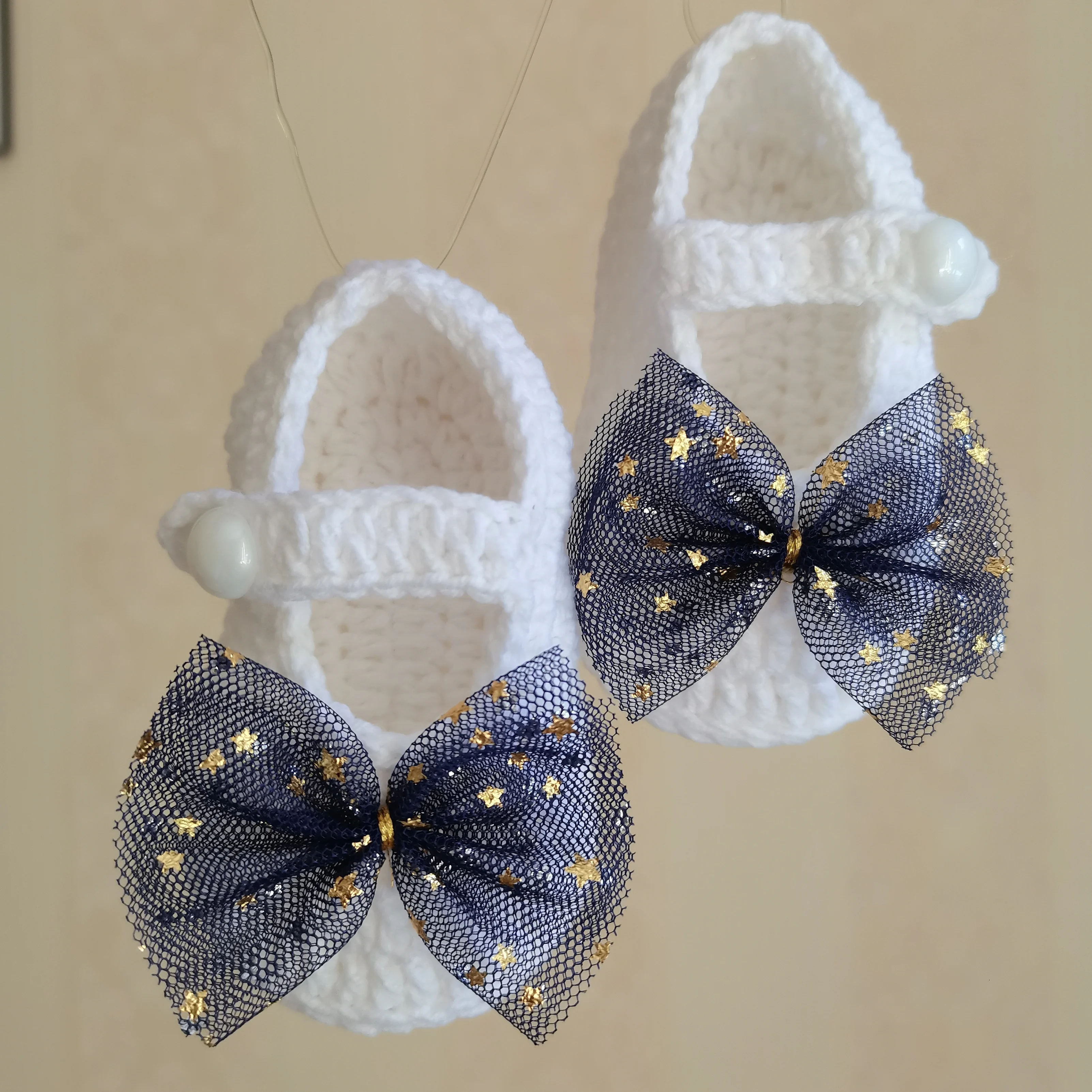 

QYFLYXUE hand woven baby walking shoes, baby garden princess party shooting shoes, baby cute bow home shoes