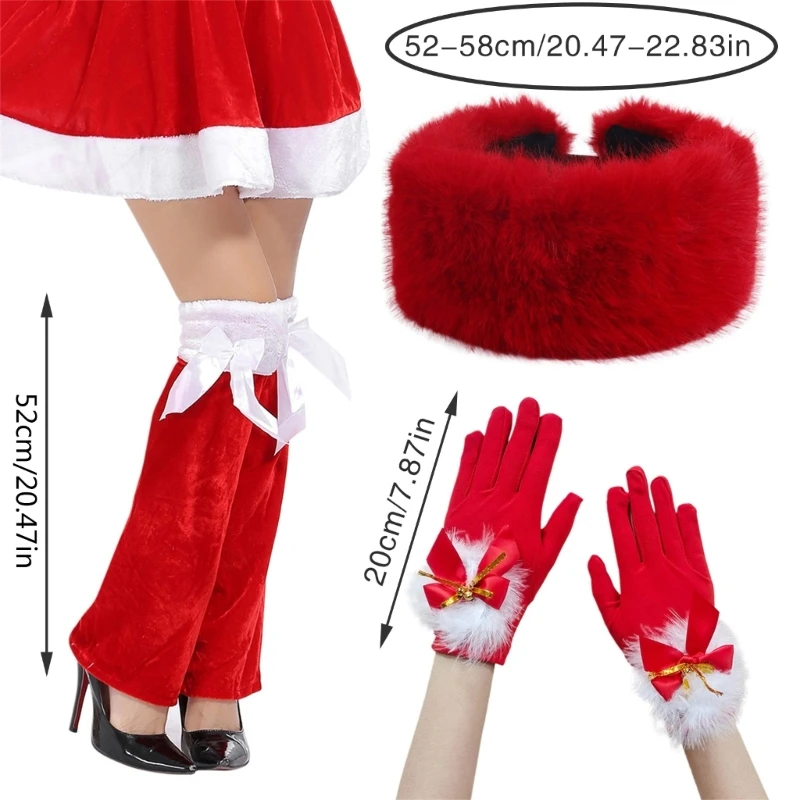 Christmas Santa Clause Costume Festive Gloves Cosplay Party Dress Up Accessories Drop shipping