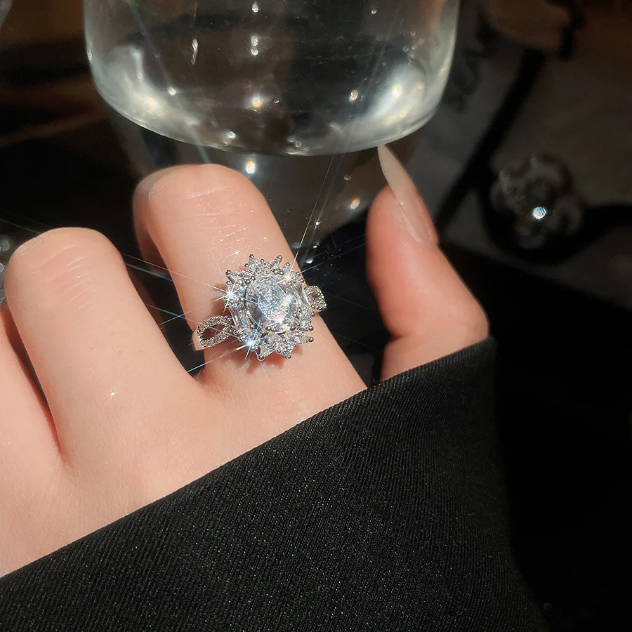 Neuer Vintage Zirkon Hohlperlen Offener Ring Nischen-High-End-Ring Sanfte Ausstrahlung Modeschmuck Paarringe für Herren Luxus – Detail 16