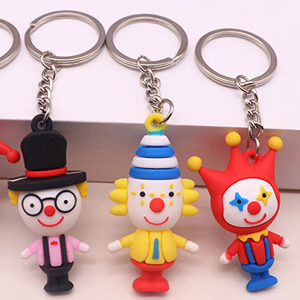 8 Pcs Keyring Clown Pendant Colorful Chain Child Decorative Chains Wristlet Keychain