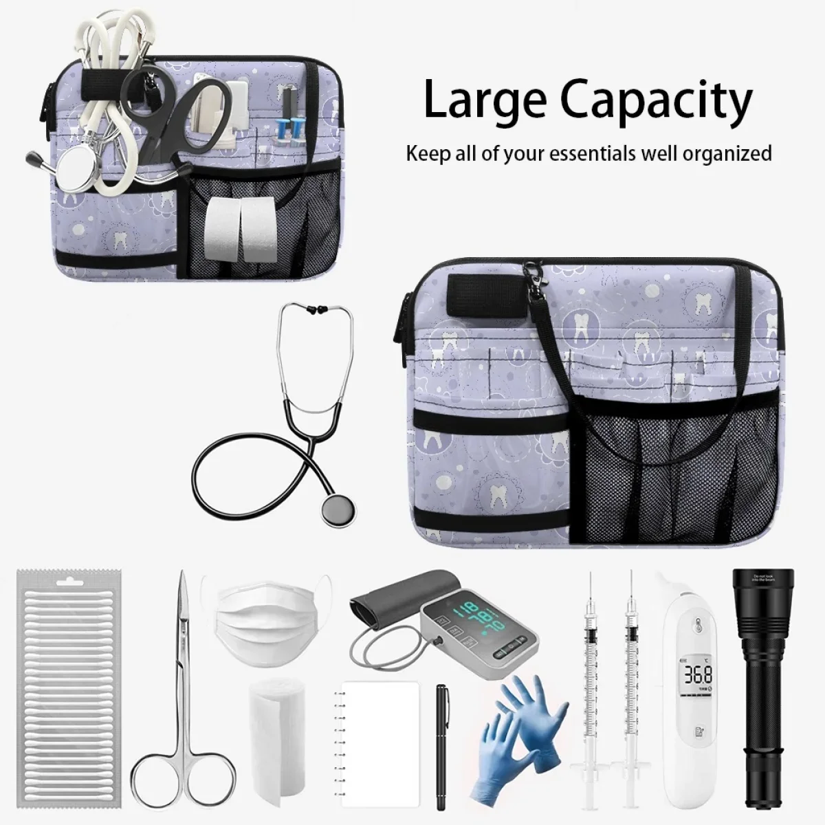 Fashion Dentist Portable Adjustable Waist Bag Multi-Pockets Medical Tools Organizer Fanny Pack for Stethoscopes Bandage Scissor