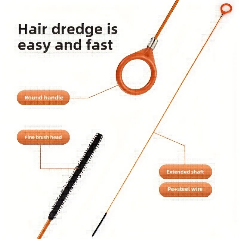 1/3 szt. bardzo długi hak do czyszczenia rur odpływowych ze stali nierdzewnej - odpowiedni do rur odpływowych umywalek łazienkowych, wann i pryszniców