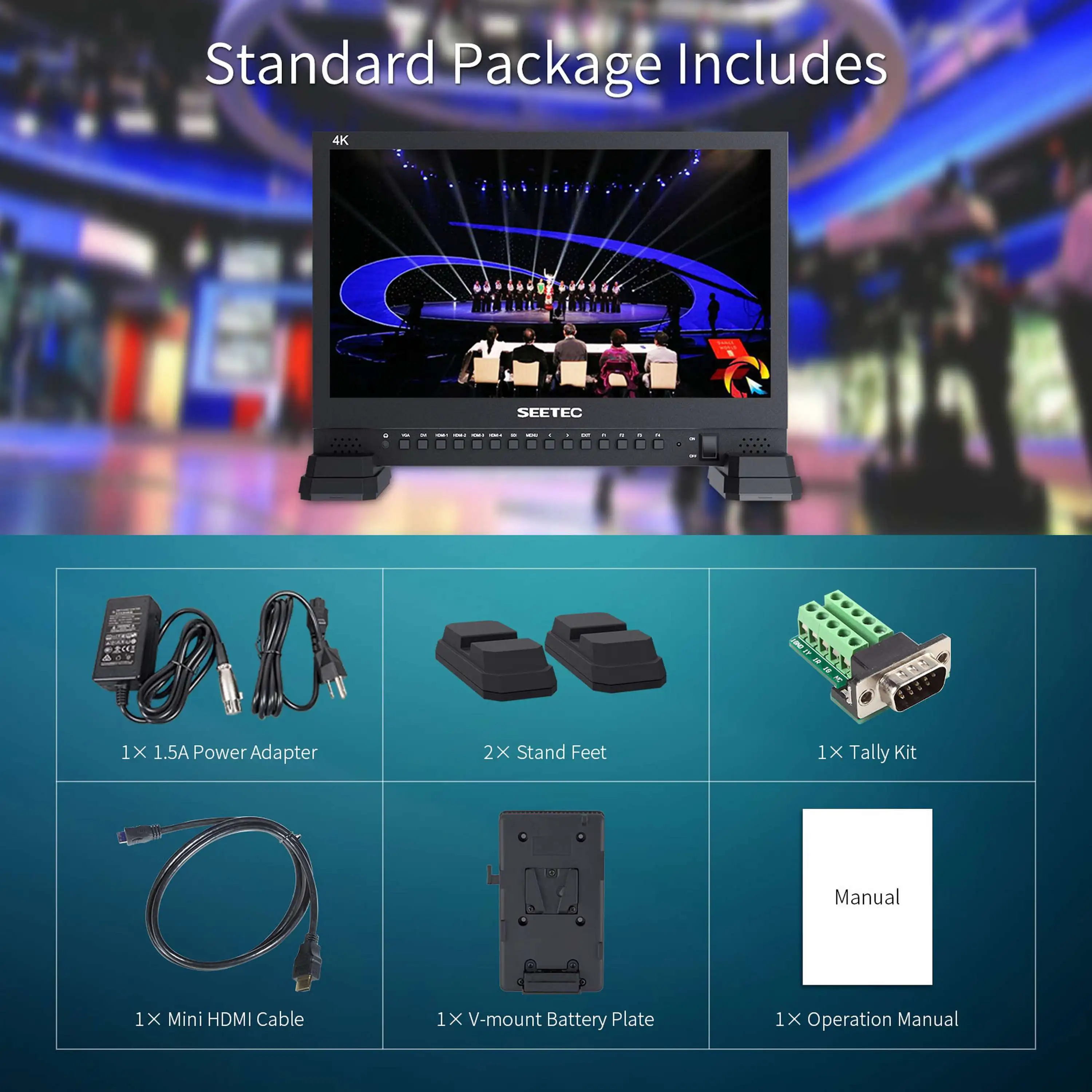 SEETEC 4K156-9HSD كاميرا البث المباشر 4K 3840X2160 Ultra HD IPS شاشة LCD 15 بوصة رباعية سبليت 3G SDI HDMI مراقب #6