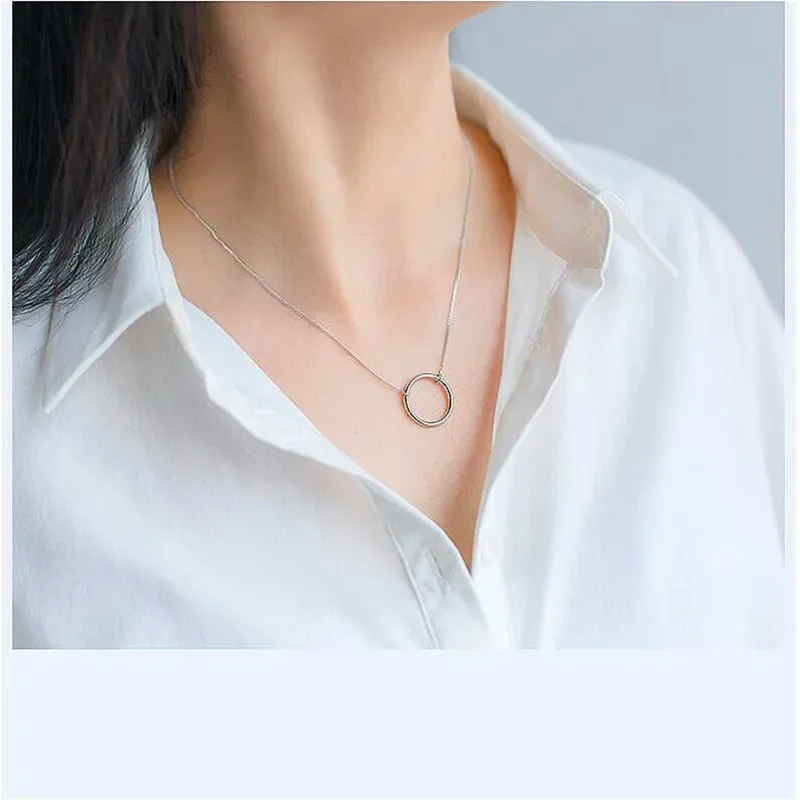 PONYKISS Office 100% 925 Solid Sterling Silver Round Chain Necklace Women Fine Jewelry Dancing Party Gift