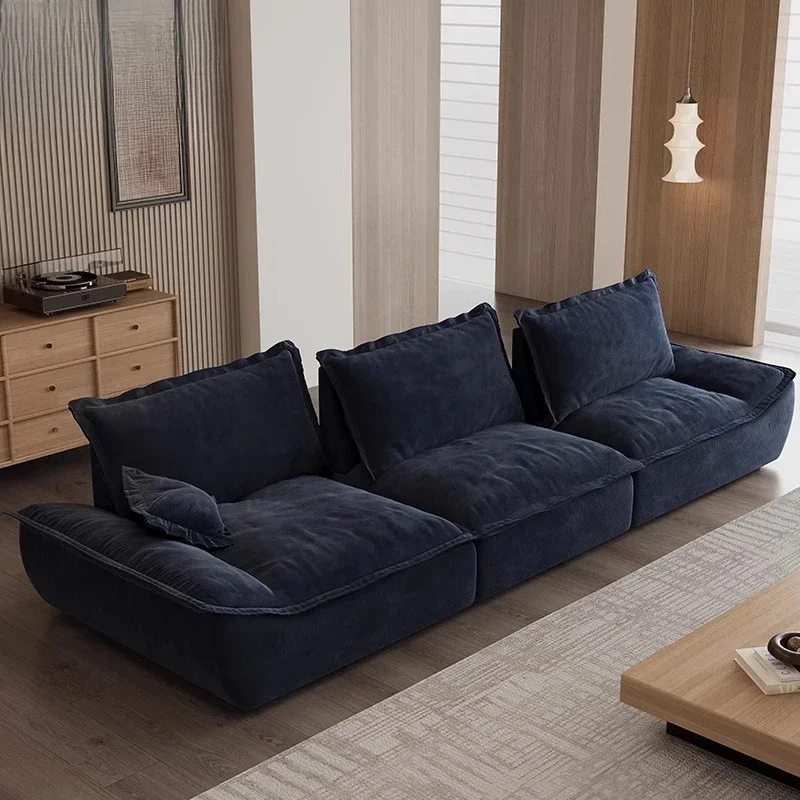 

AASailboat Down Sofa Motu Matte Fabric Adjustable High Backrest Deep Seat Small Apartment Living Room Lazy Sofa