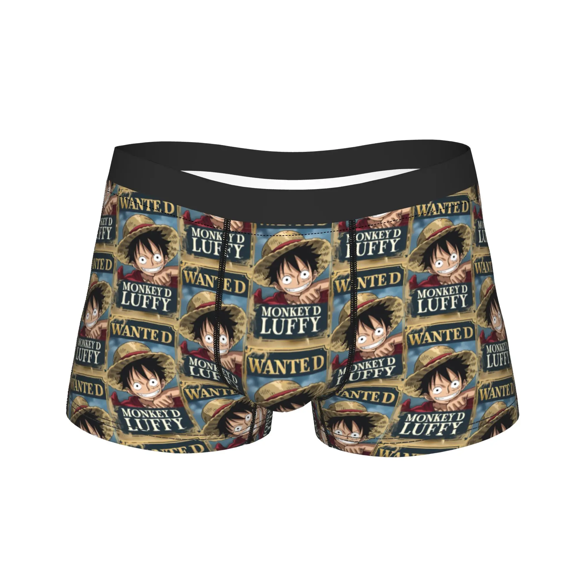 

Men Monkey D. Luffy One Piece Boxer Briefs Shorts Panties Breathable Underwear Male Funny Plus Size Underpants