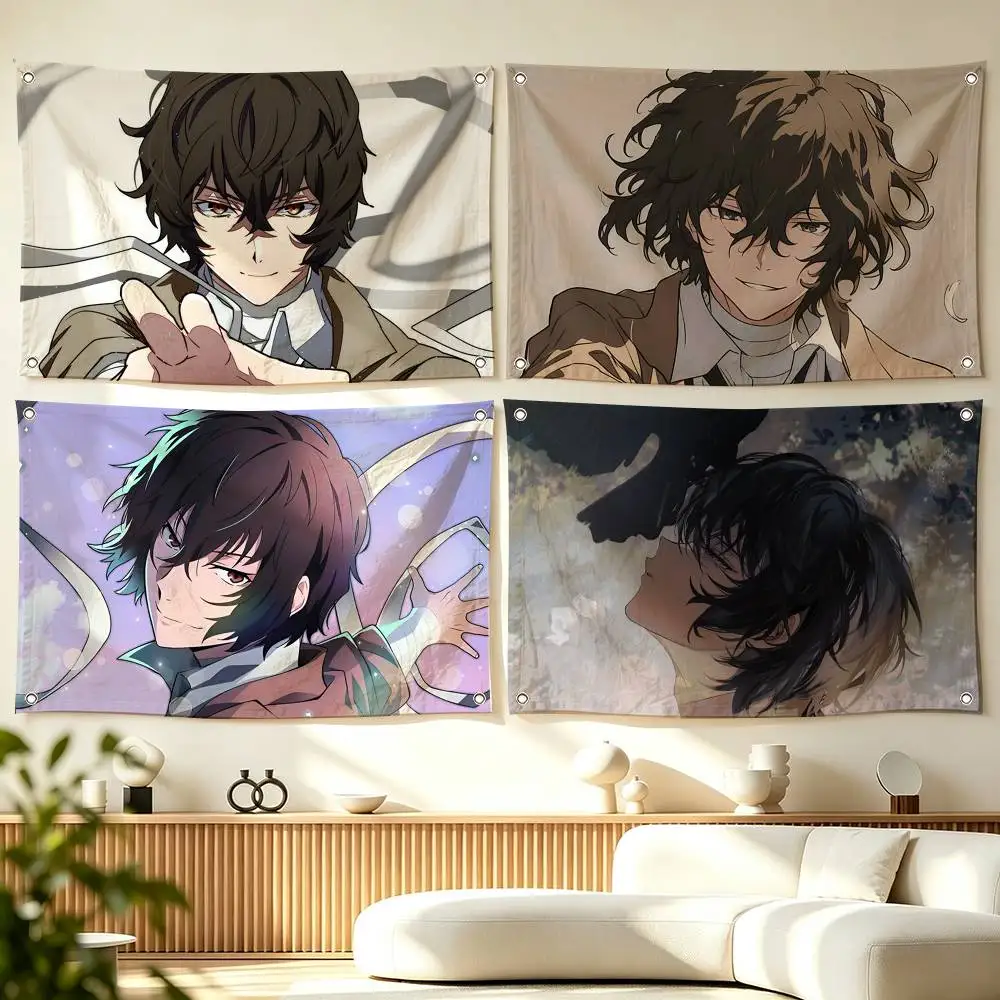 O-Osamu D-Dazai Bungo Stray Dogs  Flags for Bedrooms Home Decor Items Outdoor Decors Garage Decoration Flaga