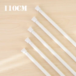 No-Drill Adjustable Metal Curtain Rod 30-110cm Spring Loaded Extendable Telescopic Poles for Bathroom Shower Bars Hanging Rods