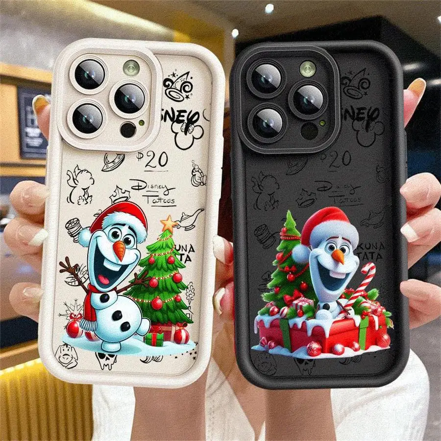 Shockproof Case for Apple iPhone 11 15 Pro Max 14 Plus 13 12 16 Protective Shell Silicone Funda Phone Cover Frozen Olaf Elk Elsa