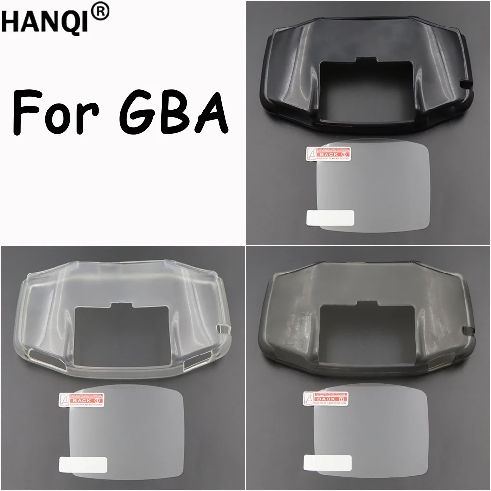 1Set Clear TPU Protective Case For Game Boy Advance GBA Shockproof Anti-Scratch Soft Cover With Screen Protector