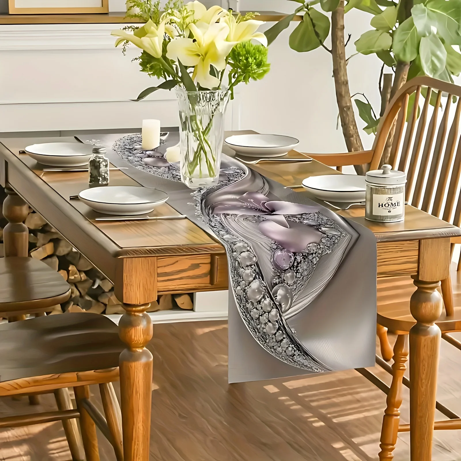 1 Elegant Orchid Pearl Tablecloth Luxury Polyester Marble Pattern for Wedding Banquet Decor Sophisticated Glamorous Atmosphere