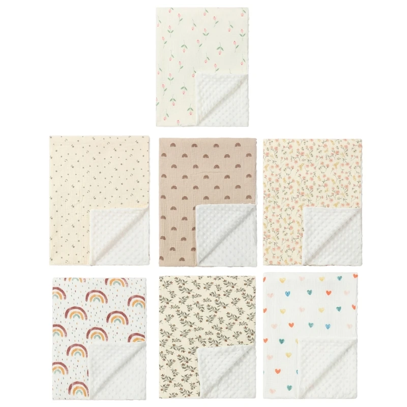 

Unisex Baby Blanket Multi-pattern Blanket with Dotted Backing Essential Soft Wrap for Newborns Toddlers Boys & Girls