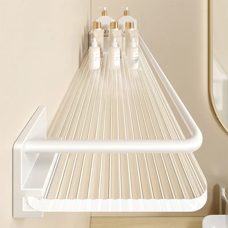 

custom. [5108 People Rated] White Bathroom Storage Rack Acrylic Bathroom Organizer Toilet Towel Rack Wall-Mounted No-Drill Bathr