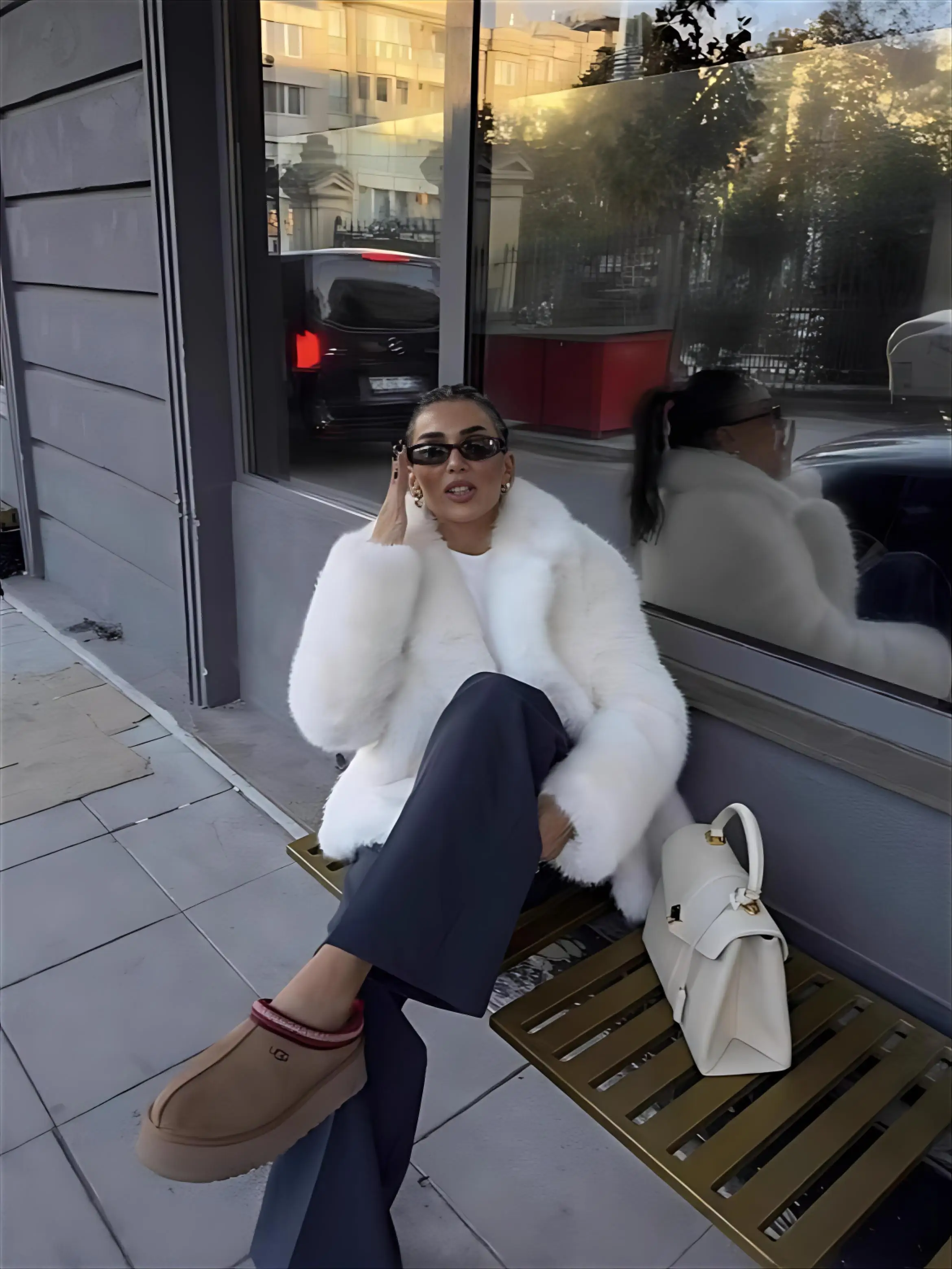 Faux Fur Leopard Coats Womens Vibe Urban Rock Wife Streetwears Thermal Silhouette Medium-Length Elegant Washed Hand-Cut Hooded