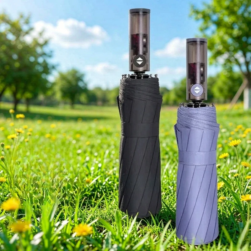 Automatic Stormproof Umbrella Reinforced Wind Resistant Black Coating UV Rain Protection All Weather Outdoor Travel Use 장우산