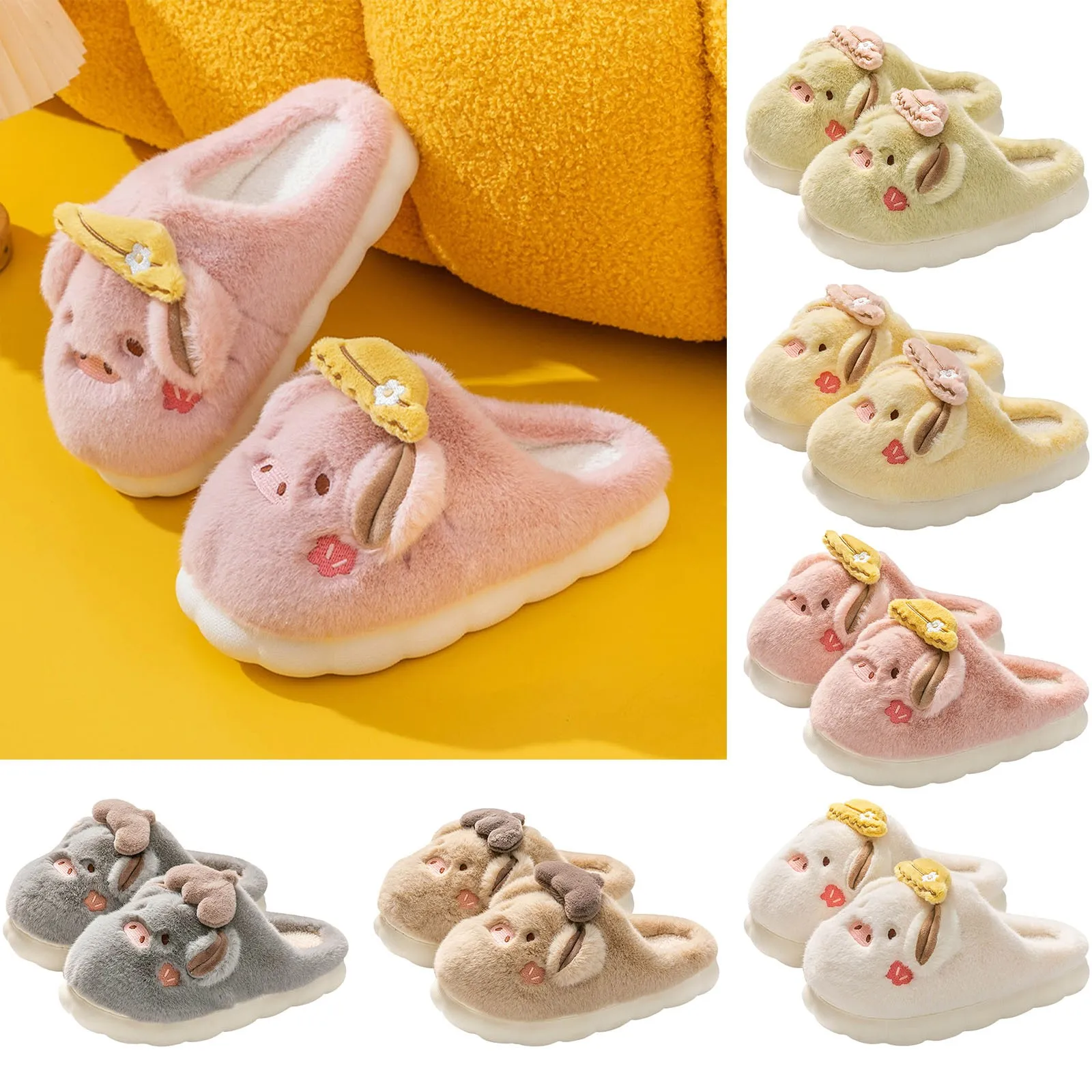 Zapatillas de casa cálidas para mujer, zapatillas de dormitorio con tacones, suela dura, sin cordones, talla 11