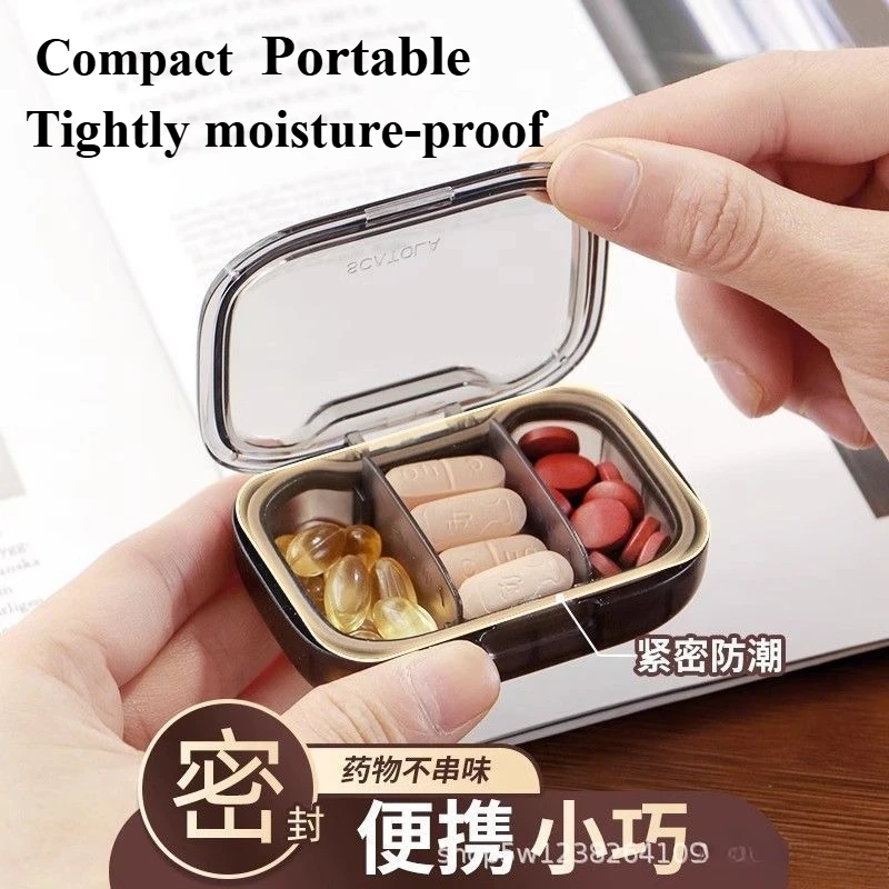 Portable medicine box mini size three meals a day pills tablets medicine packaging box portable medicine distribution small box